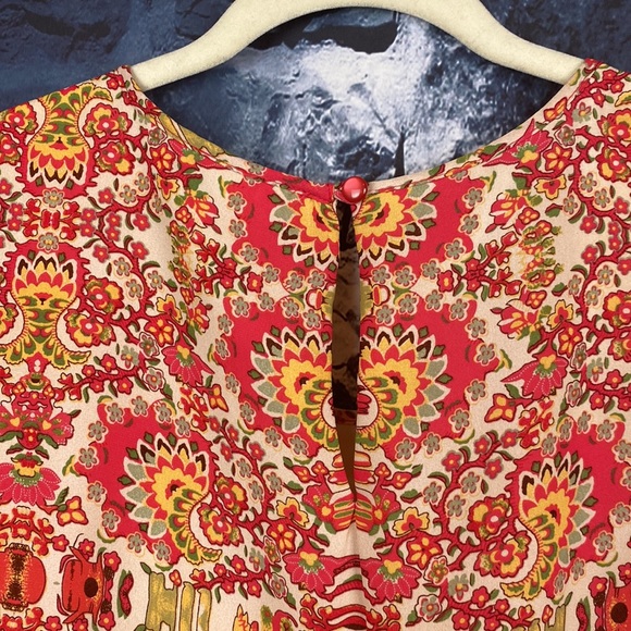 Artisan Floral Flowy Bright Multi Cottage core Dress - Picture 9 of 10